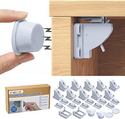 Child Proof Cabinet Locks - Magnetic Child Safety Locks - Baby Proof  Drawers - No Tools Or Screws Needed (4 Locks + 1 Key + Install Tool) For  Easier