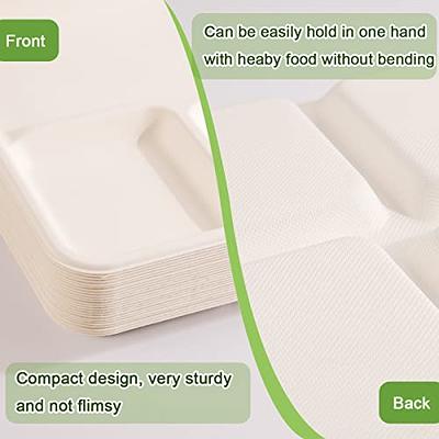 ECOLipak 125 Pack 3 Compartment Plates Disposable, 10 inch Compostable  Paper Plates, Heavy-Duty Biodegradable Paper Plates Made of Eco-Friendly  Sugar