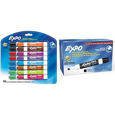 Slim Retractable Dry Erase Markers, Assorted Colors - Set of 16