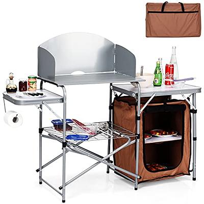 REDCAMP Portable Camping Kitchen Table with Storage Organizer and Hooks –  Redcamp