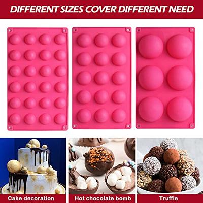 Mini Semi Sphere Silicone Molds,3 Packs 35-Cavity Hemisphere Half Round  Dome Pastry & Baking Mold Making Hot Chocolate bomb, Cocoa Bomb,Teacake,  Jelly, Dome Mousse, Ice Cube Tray,Candy,Truffle