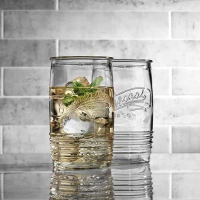 Everyday Drinking Glasses Set of 8 Drinkware Kitchen Glasses for Cocktail, Iced Coffee, Beer, Ice Tea, Wine, Whiskey, Water, 4 Tall Highball Glass