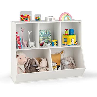 HOMCOM Toy Chest Kids Cabinet Storage Organizer for Toys Clothes Books, White