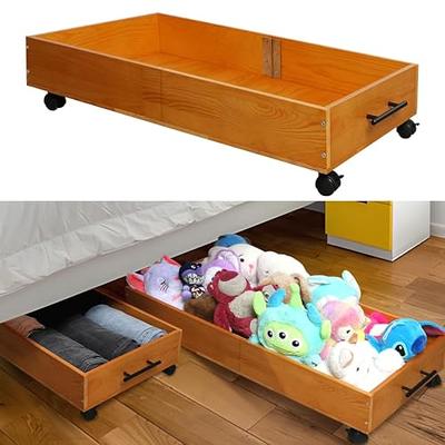 Honey Can Do Brown Tall & Narrow Stackable Storage Drawers with Wood Finish