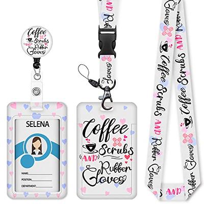 ID Badge Holder with Breakaway Lanyard, Funny Nurse Lanyards for ID Badges  Name Tags ID Card Holder, Cute Badge Reel Badge Clip Retractable, Coffee  Scrubs and Rubber Gloves (White) - Yahoo Shopping