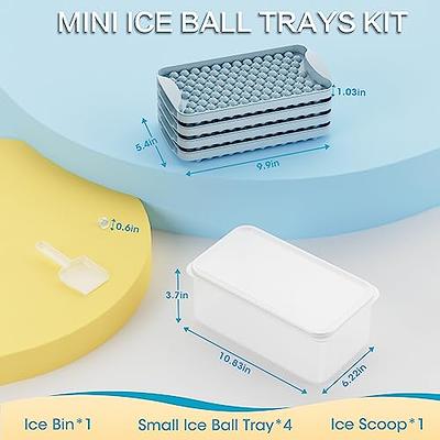 ICEXXP Mini Ice Cube Trays for Freezer and Bin, 4 Pack 0.6 Inch Round Small  Ice Cube Trays with Lids, Easy Release Tiny Sphere Ice Trays with Ice