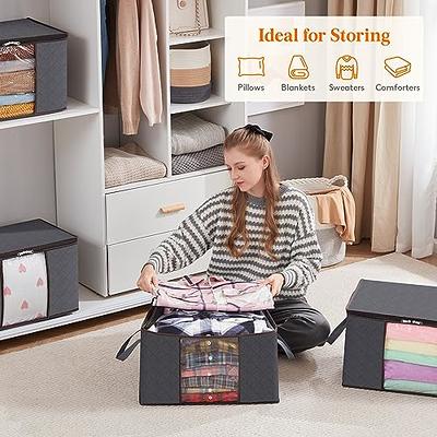 2pcs Xl Storage Bags, Foldable Clothes Closet Storage Boxes, Durable  Handles, Thick Fabric, Suitable For Blankets, Quilts, Bedding