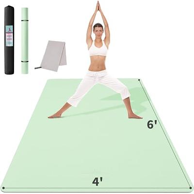 CAMBIVO Large Yoga Mat (6'x 4'), Extra Wide Workout Mat for Men and Women, Yoga  Mat Thick 1/3 &1/4 Exercise Mats for Home Workout, Yoga, Pilates (Black,1/4  inch) BLACK 6mm