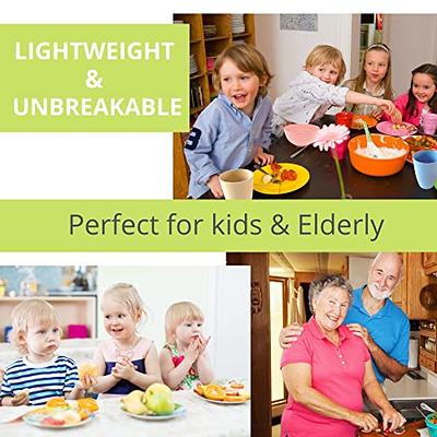 Wheat Straw Dinnerware Sets of 4 (28 Pieces), Dinner Plates, Dessert Plate,  Cereal Bowls, Kids Cups, Microwave Dishwasher Safe, Lightweight