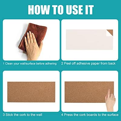 SUNGIFT Cork Bulletin Board 1/2 Thick Cork Boards 6 Pack Frameless Cork  Tiles, 17 x 8 Inch, Self-Adhesive Corkboards Wall Decor with 50 PCS  Pushpins for Office, School and Home - Yahoo Shopping