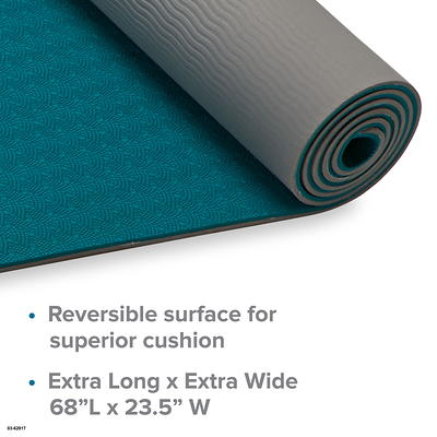 Athletic Works PVC Yoga Mat, 3mm, Dark Gray, 68inx24in, Nonslip, Cushioning  for Support and Stability 