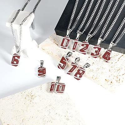 Inspiration Baseball Number Necklace for Boys Men Jersey Number Pendant  Stainles