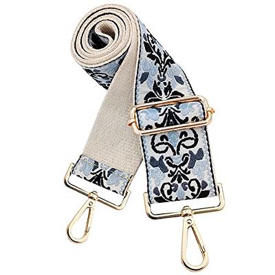 W WINTMING Wide Crossbody Strap Guitar Straps for Handbags Adjustable  Replacement Bohe Shoulder Straps Crossbody Bag for Handbag Purse  (Beige-Blue)