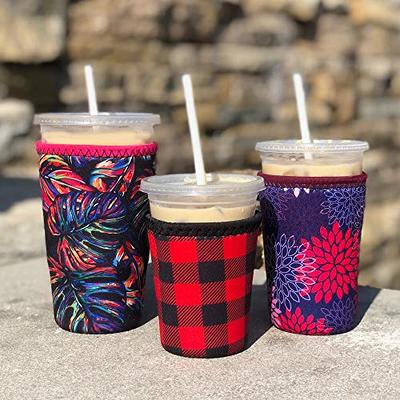 Neoprene Insulated Iced Coffee Cup Sleeve With Handle - Protects