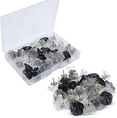 Ink Flower Push Pins 30 Pcs Cute Decorative Push Pins for Cork Board Ink  Color Rose