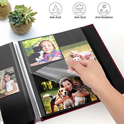 HoneyTolly Photo Album Self Adhesive Scrapbook 3x5 4x6 5x7 6x8 Magnetic  Album DIY Scrap Book 11x10.6 Inch 40 Black Sticky Pages Linen Cover DIY  Photo Album(Red) - Yahoo Shopping
