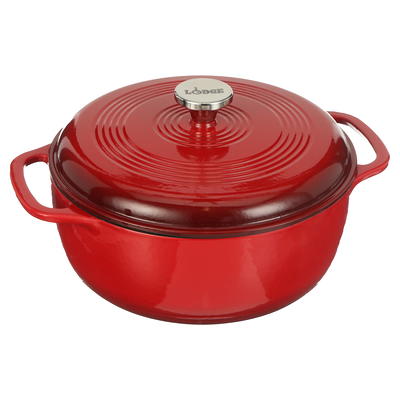 Lodge Cast Iron 6 Quart Enameled Cast Iron Dutch Oven in Oyster