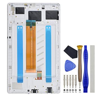 Full Screen with Screen Frame for Samsung Galaxy Tab A7 Lite Tab A7 Lite  Wi-Fi SM-T220 LCD Display Touch Digitizer Screen Replacement with Tool Kit