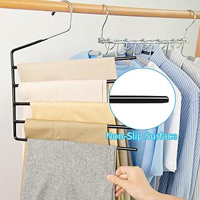 LAOYBLES Upgrade 9 Layers Pants Hangers Space Saving, Set of 4