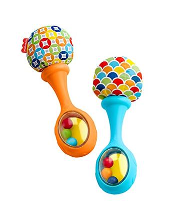 Fisher-Price Baby Rattle ‘n Rock Maracas Toys, Set Of 2 For Infants 3+  Months, High Contrast