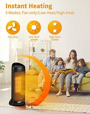  Kismile Small Electric Space Heater Ceramic Space Heater,Portable  Heater Fan for Office with Adjustable Thermostat and Overheat Protection  ETL Listed for Kitchen, 750W/1500W(Silver) : Home & Kitchen