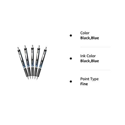 Pentel EnerGel RTX Retractable Liquid Gel Pen 0.5mm Fine Line Needle Tip  Black Ink Pack of 5