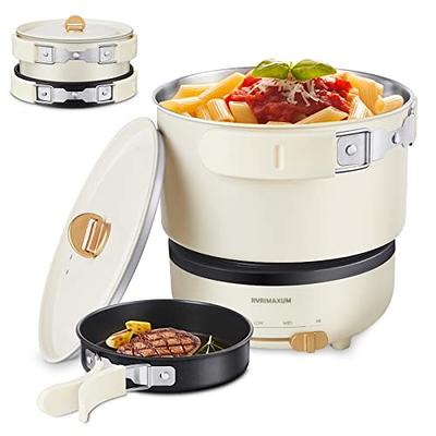 Topwit Electric Pot, 1.5L Non-stick Ramen Cooker, Multi-Function Hot Pot  Electric for Pasta, Noodles, Steak, Egg, Electric Cooker with Dual Power