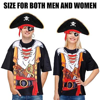  Pirate Costume | Jumbo Print Novelty Funny Caribbean Cruise  Shirt Women's T-Shirt : Clothing, Shoes & Jewelry