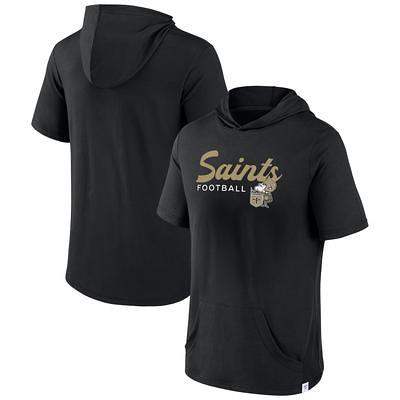 Men's New Orleans Saints Fanatics Branded Black/Heathered Gray Colorblock T- Shirt