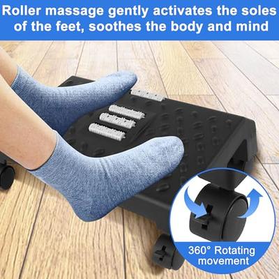 Foot Rest with Massage Surface Rollers Ergonomic Easy Assembly