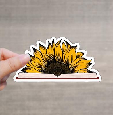 Sunflower Book Sticker For Readers Fall Bookish Librarians Reading Journal  Water Bottle Decal Planner - Yahoo Shopping