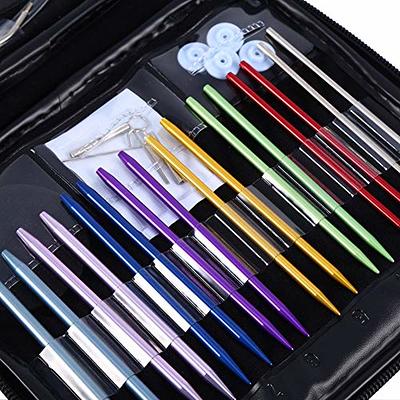 Interchangeable Knitting Needle Set 13 Sizes Aluminum Circular Knitting