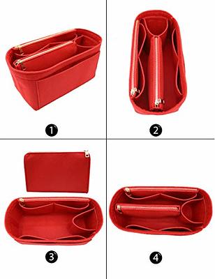 Felt Purse Insert Handbag Organizer Bag in Bag Organizer with Zipper Wallet  Bag Bottle Holder 8023 Red M - Yahoo Shopping