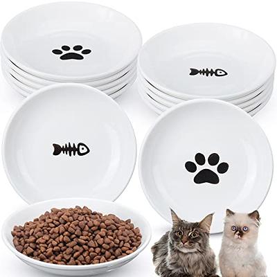 Prefurred Pet Elevated Cat Food Bowl Set (Food & Water Cat Dish) Two Elevated Cat Bowls, Cat Dishes for Food and Water. Porcelai