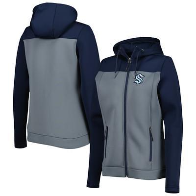 Men's Seattle Kraken adidas Deep Sea Blue Lifestyle Full-Zip Hoodie