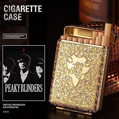 Vintage Metal Cigarette Case Box Gold Men Tobacco Holder for 20s 85mm King  Size