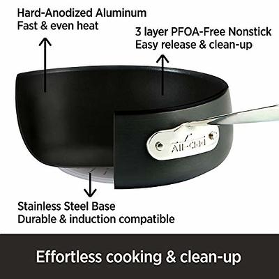 All-Clad HA1 Hard Anodized Nonstick Cookware Set 8 Piece Induction Pots and  Pans Black - Yahoo Shopping