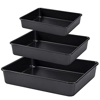 CAMOFOXIN Nonstick Roasting Pan, Deep Baking Pan Set, Large Cake Pan Sets  for Oven, 3-Piece Brownie Pan （Black） - Yahoo Shopping