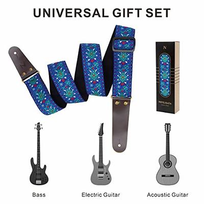 Guitar Strap 2 for Bass, Electric and Acoustic Guitars, Free Strap Button,  Strap Locks and Guitar Picks