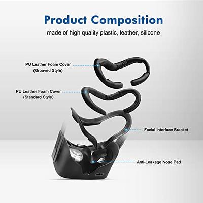 AMVR 3-in-1 PU Leather Facial Interface for Meta Quest 3 VR Face Cushion  Pad