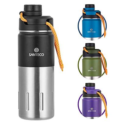 ENCOOL Insulated Stainless Steel Water Bottle with Straw and Spout