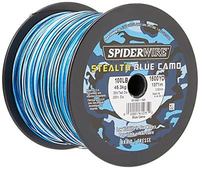 SpiderWire Stealth® Superline, Blue Camo, 40lb, camo braided fishing line 