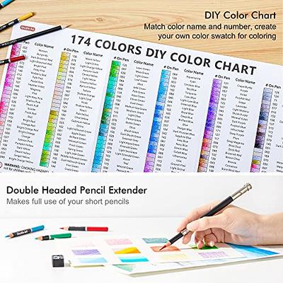 174 Colors Professional Colored Pencils Coloring Book Sketch Pad Artists  Drawing
