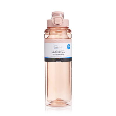 Mainstays 22 oz Pink Plastic Water Bottle with Screw Cap 