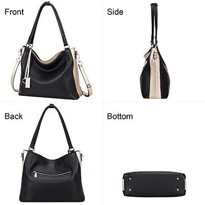 Soft Leather Handbags Black Leather Hobo Bag for Women Large