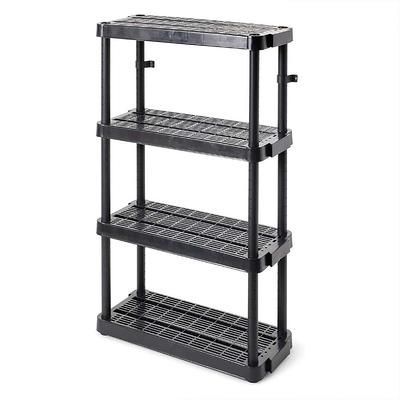 FUNKOL 6 Layer Corner Black Kitchen Shelf Metal Heavy-Duty Craft Free Standing Storage Rack Height Adjustable