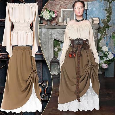  thepiratedressing Medieval Renaissance Pirate Viking LARP  Womens Costume Magdalen Underdress (Small) Dull Gold : Clothing, Shoes &  Jewelry
