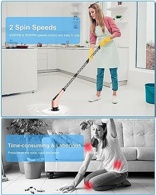 Electric Spin Scrubber, Power Cleaning Brush, Long Handled Shower Scrubber,  Tub Tile Scrubber With 6 Replaceable Brush Heads, Cordless Power Scrubber,  With Usb-c Charging Cord, For Bathroom, Kitchen, Floor, Tile, Tub, Cleaning