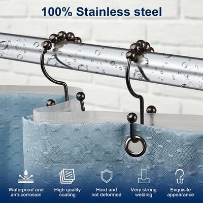  Shower Curtain Hooks, Goowin Shower Curtain Rings, Stainless  Steel Shower Curtain Hooks Rust Proof Free Sliding Double Shower Hooks For  Curtain, Shower Curtains & Liners