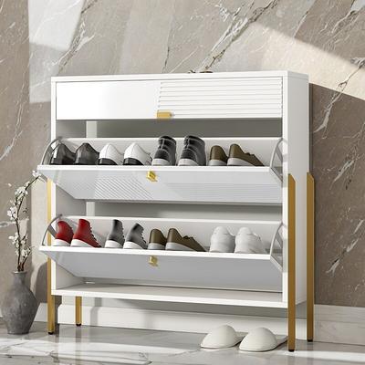 2-Tier Shoe Rack Cabinet with 4 Flip Drawers, White Free Standing Storage  Organizer - Yahoo Shopping